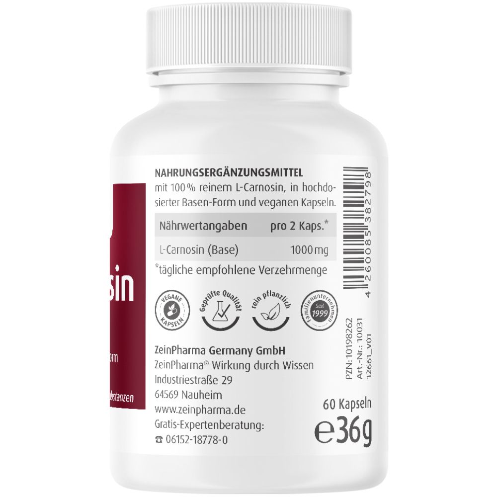 ZeinPharma® L Carnosin Kapseln 500 mg