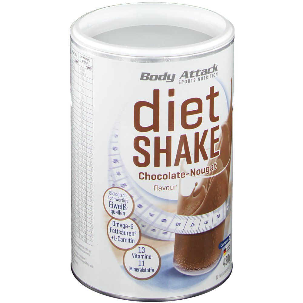 Body Attack Diät Shake Schokolade-Nougat
