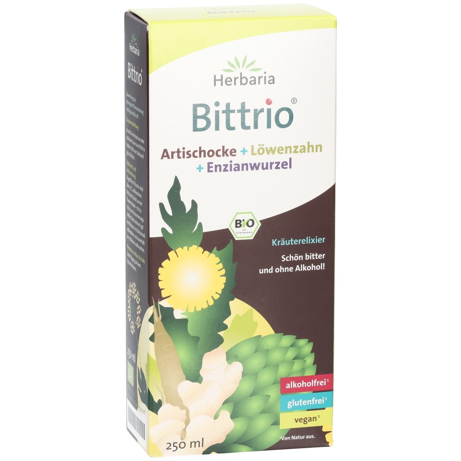 Herbaria Bittrio Kräuterelixier, alkoholfrei, glutenfrei, vegan, 250 ml.