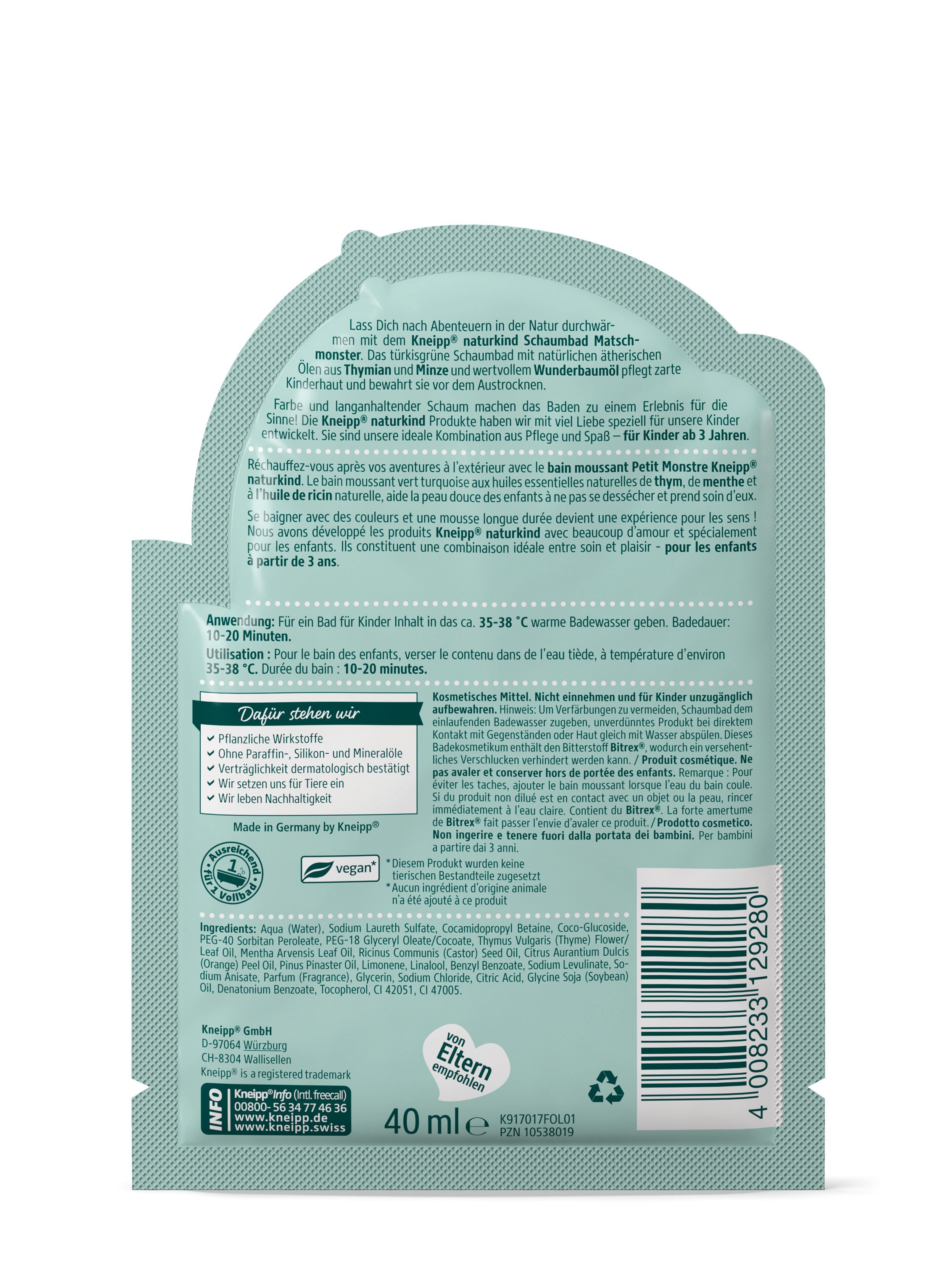 Kneipp® naturkind Matschmonster Bain moussant Wind & Weather