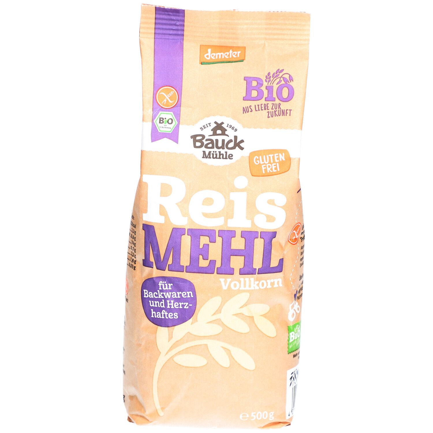 Bauckhof demeter Farine de riz complète, sans gluten