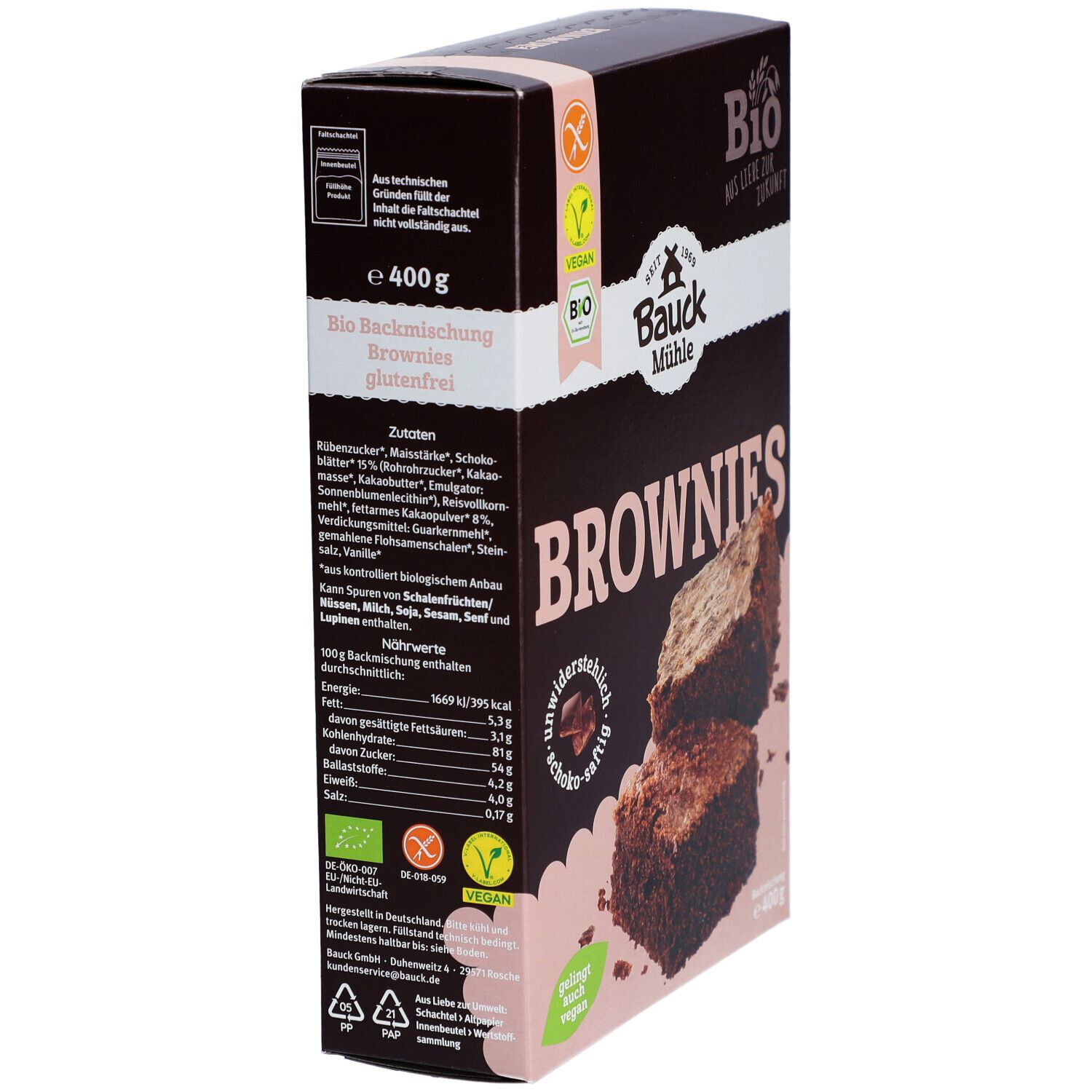 Bauckhof Brownies Mélange à pâtisserie, sans gluten