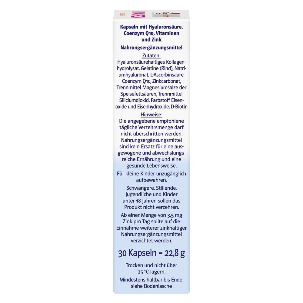 Doppelherz® system HYALURON + Q10 + Vitamin C+Zink + Biotin