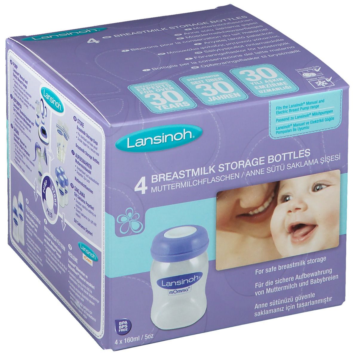 Lansinoh® Biberon de lait maternel 160 ml