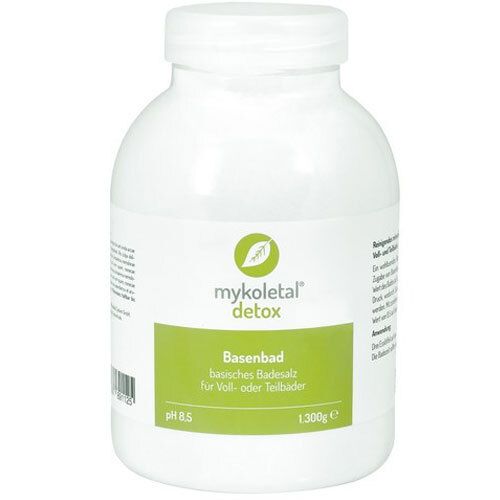 Weißes, zylindrisches Gefäß mit Schraubverschluss. Etikett mit grünem Feld und Produktbezeichnung. pH 8,5.