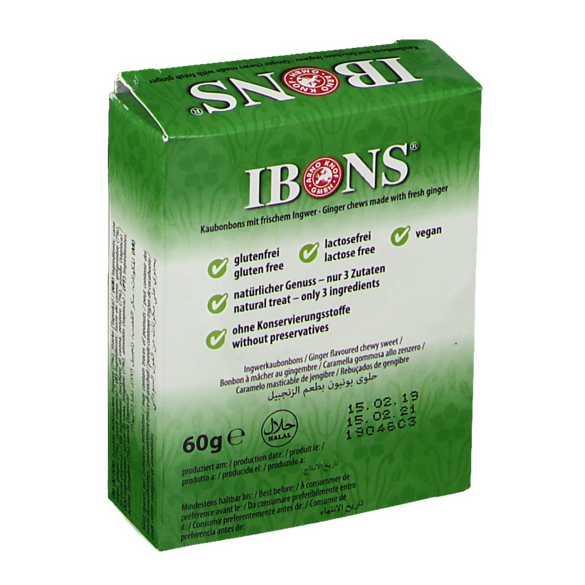 IBONS® Classic Bonbons au gingembre