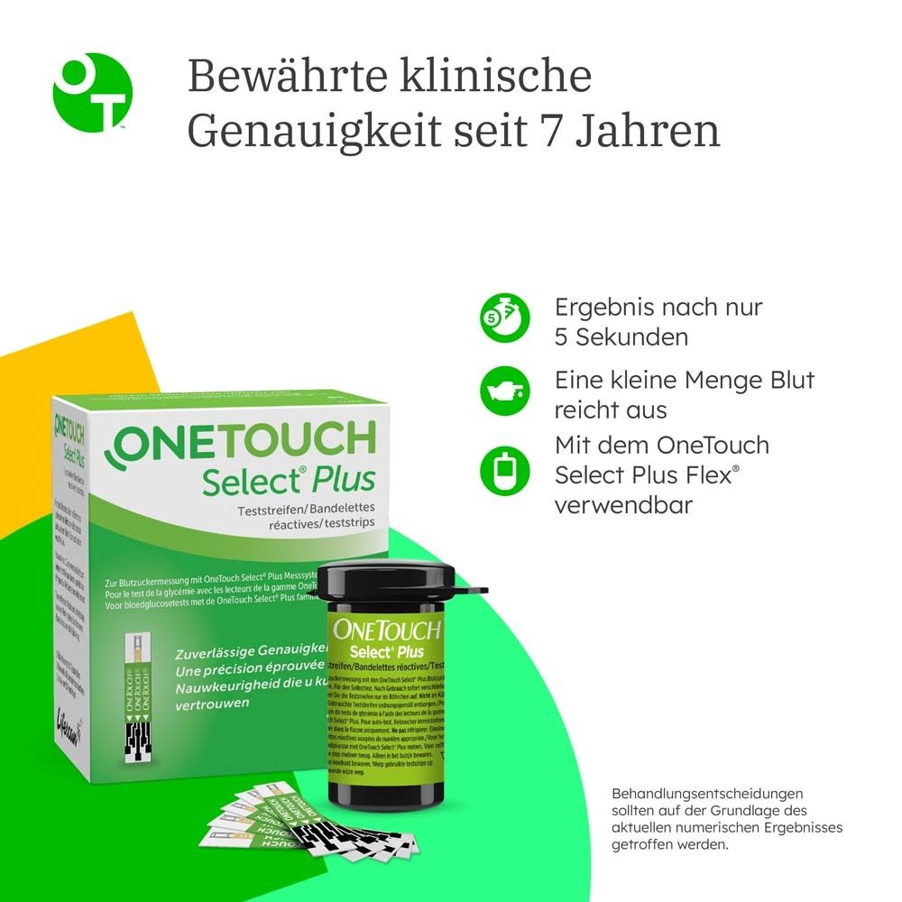 OneTouch Select® Plus Blutzuckerteststreifen zur Blutzucker-Messung bei Diabetes (Zucker-Krankheit)