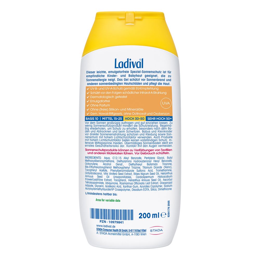 Ladival® Gel solaire enfants pour peaux allergiques FPS 30