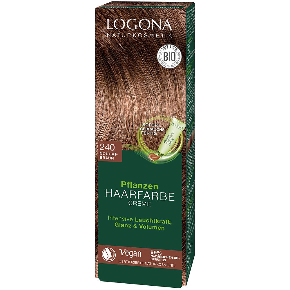 LOGONA Cosmétique naturelle Colorant végétal pour cheveux crème 240 brun nougat