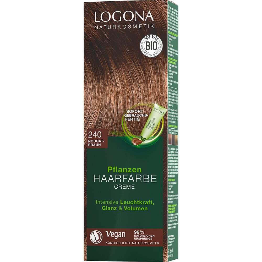 LOGONA Cosmétique naturelle Colorant végétal pour cheveux crème 240 brun nougat