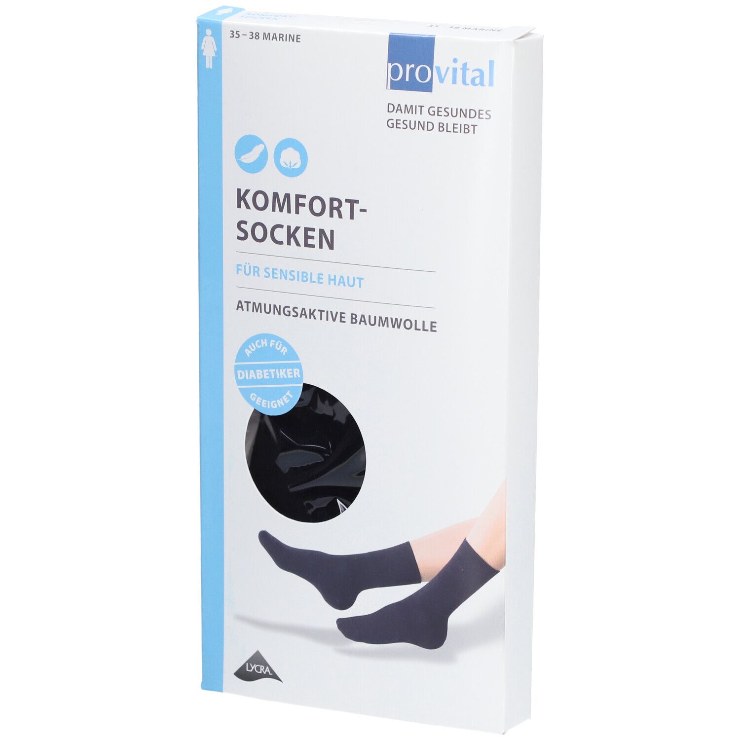 PROVITAL Chaussettes de confort pour femmes Taille 35-38 marine