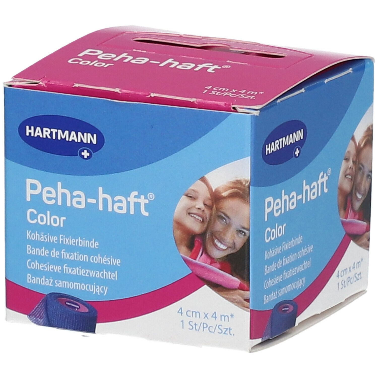 Peha-haft® Color bandage de fixation sans latex bleu 4 cm x 4 m