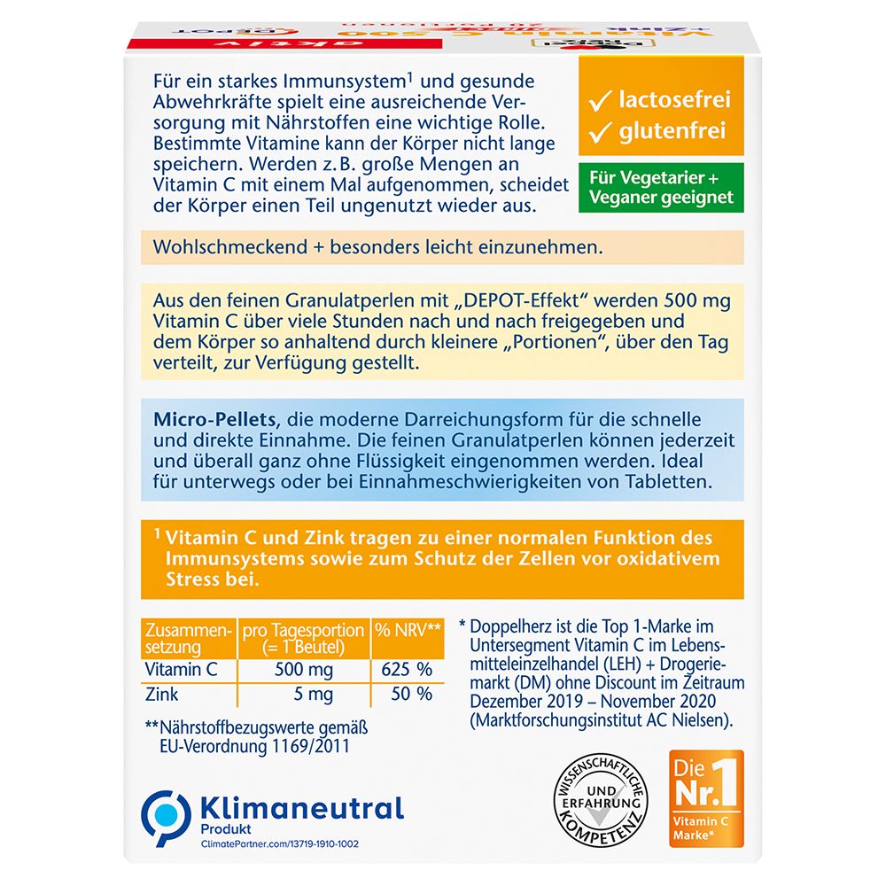 Doppelherz® aktiv Vitamine C 500 + Zinc Depot DIRECT