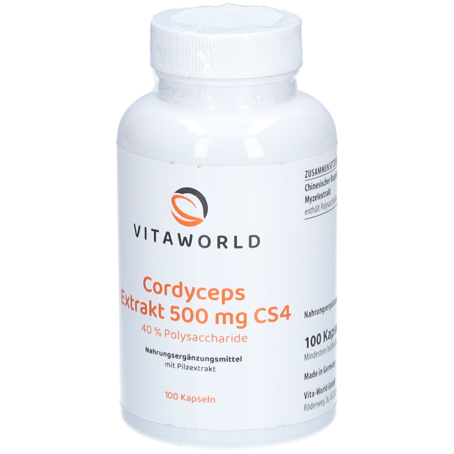 Vitaworld Extrait De Cordyceps Cs4 500 Mg 40 De Polysaccharides En