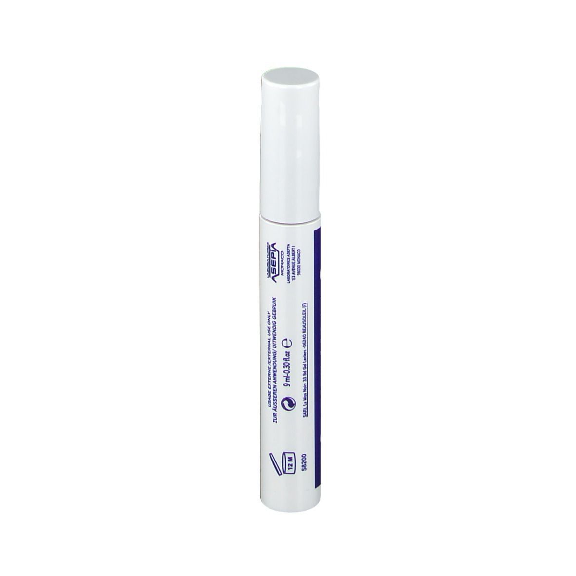 ECRINAL® Wimpern Aufbau-Gel. Weiße Tube mit blauem Streifen und Schriftzug. Produkt für Wimpern und Augenbrauen.