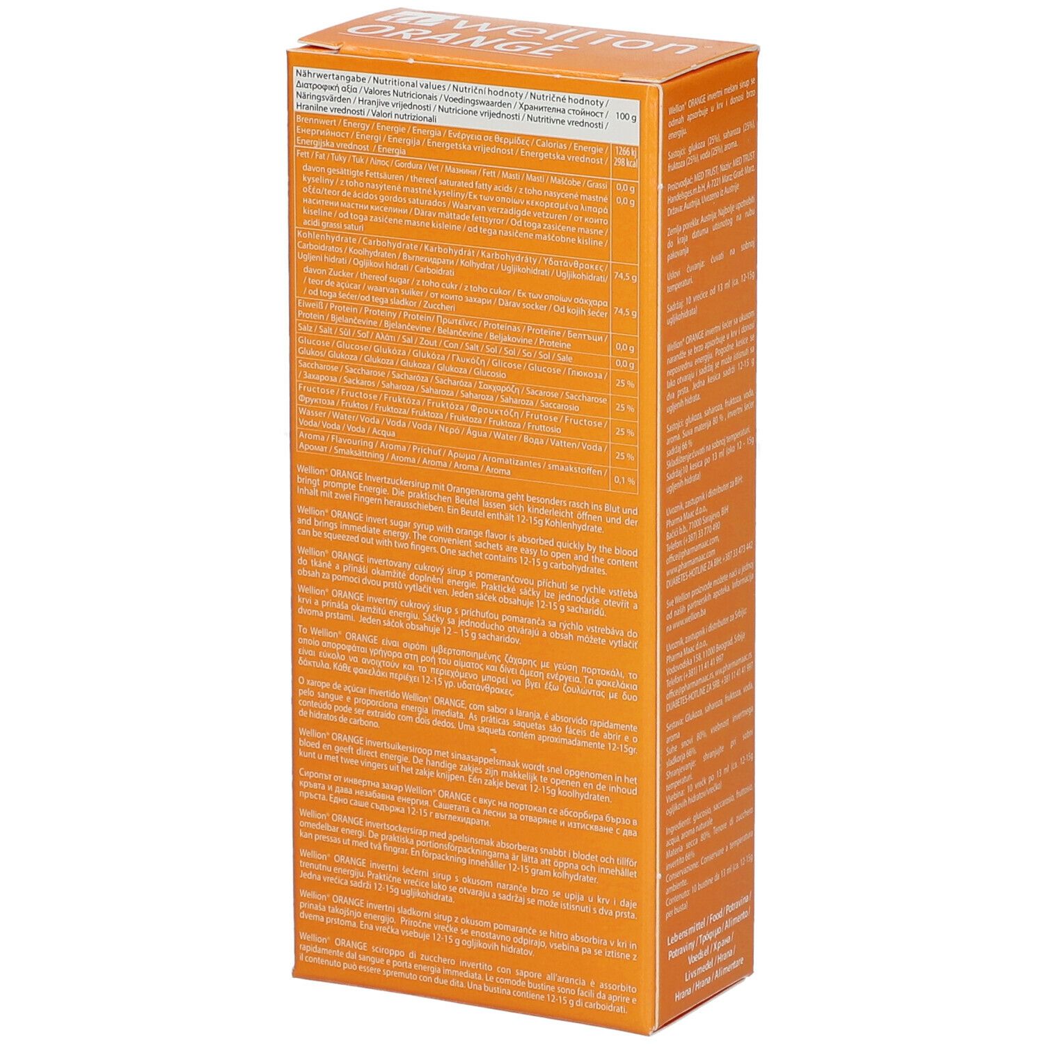 wellion® Orange sirop de sucre inverti