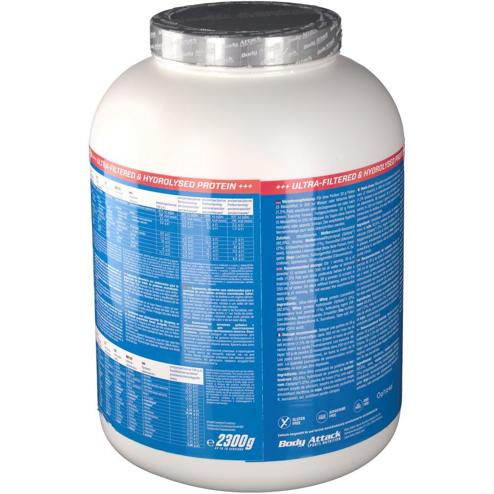 Body Attack 100 % Whey Protein Strawberry Pulver