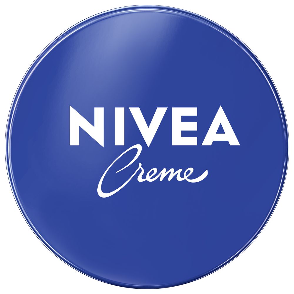 Blaue NIVEA Creme Metalldose mit weißem Logo.