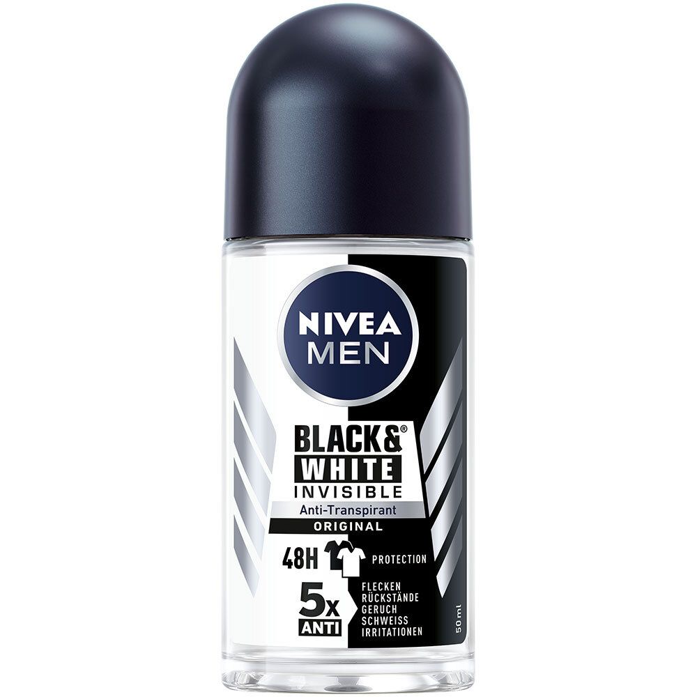 NIVEA® MEN Déodorant Invisible pour Noir et Blanc Roll-on