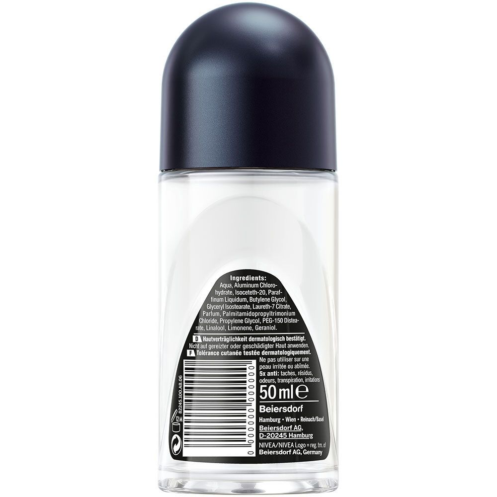 NIVEA® MEN Déodorant Invisible pour Noir et Blanc Roll-on