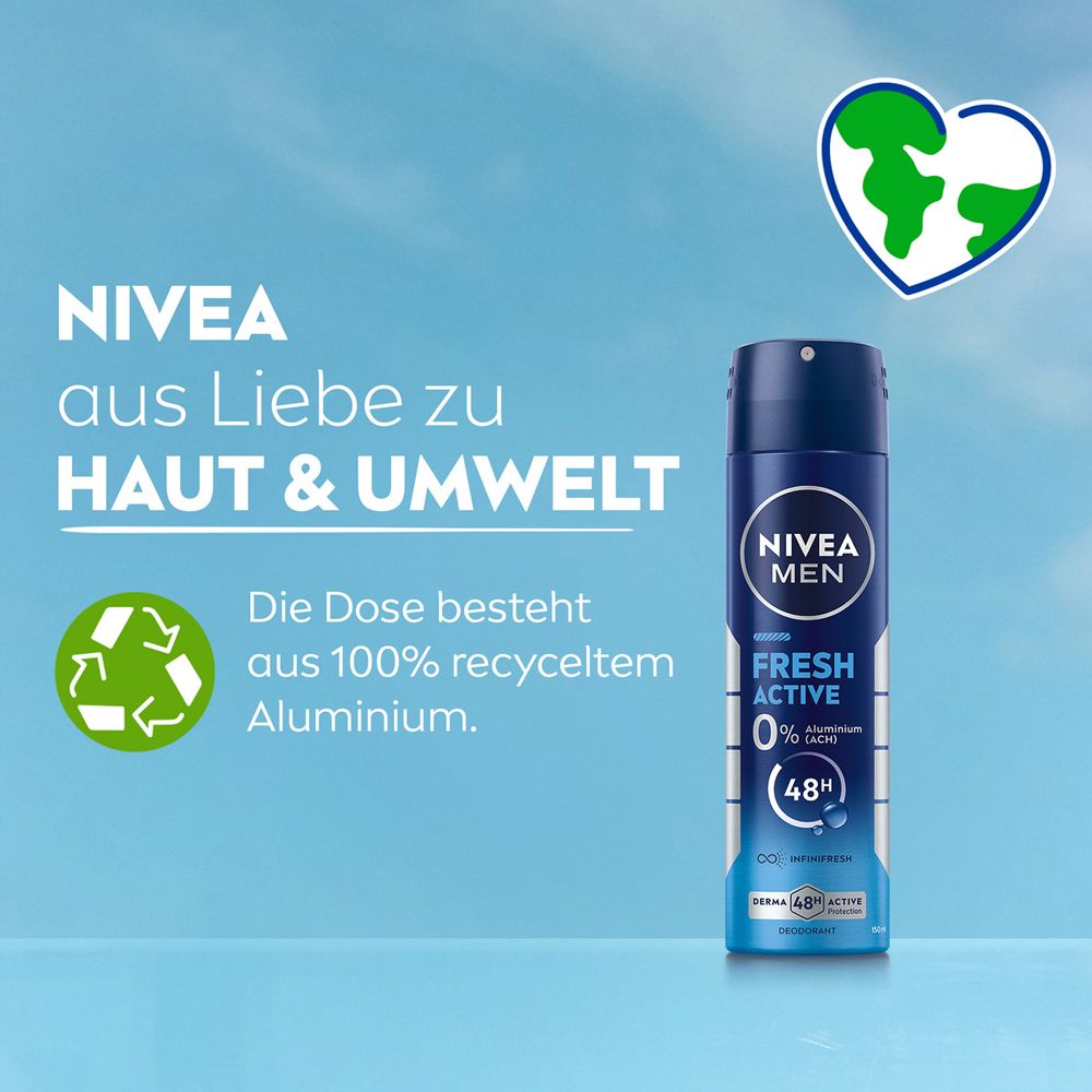 NIVEA MEN : Boîte en aluminium 100% recyclé, bon pour la peau et l'environnement.
