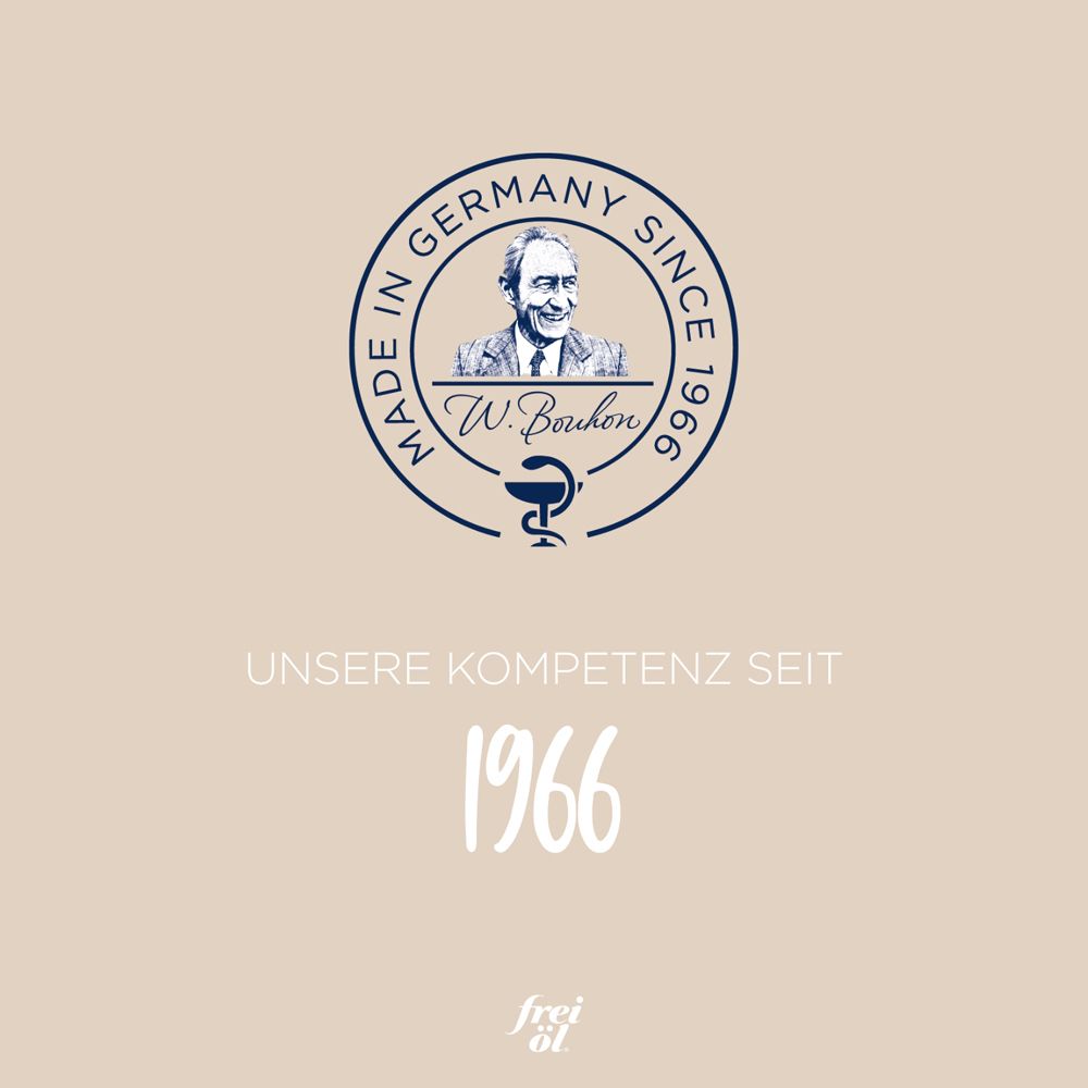 Siegel 'Made in Germany since 1966' mit Porträt von W. Bohnen.