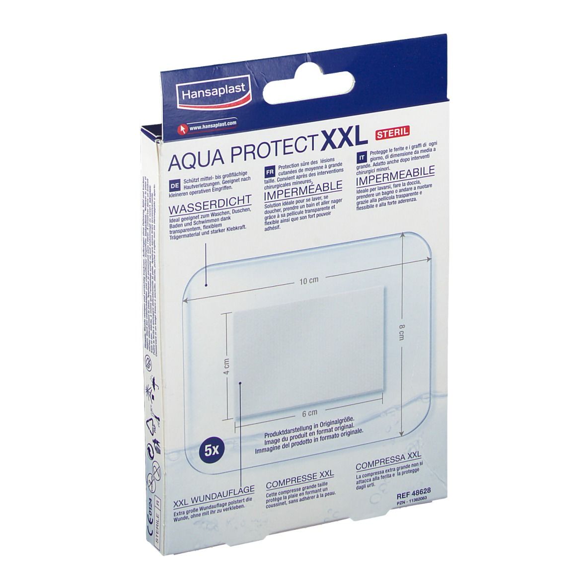 HANSAPLAST Aqua Protect XXL Pflaster 8x10 cm