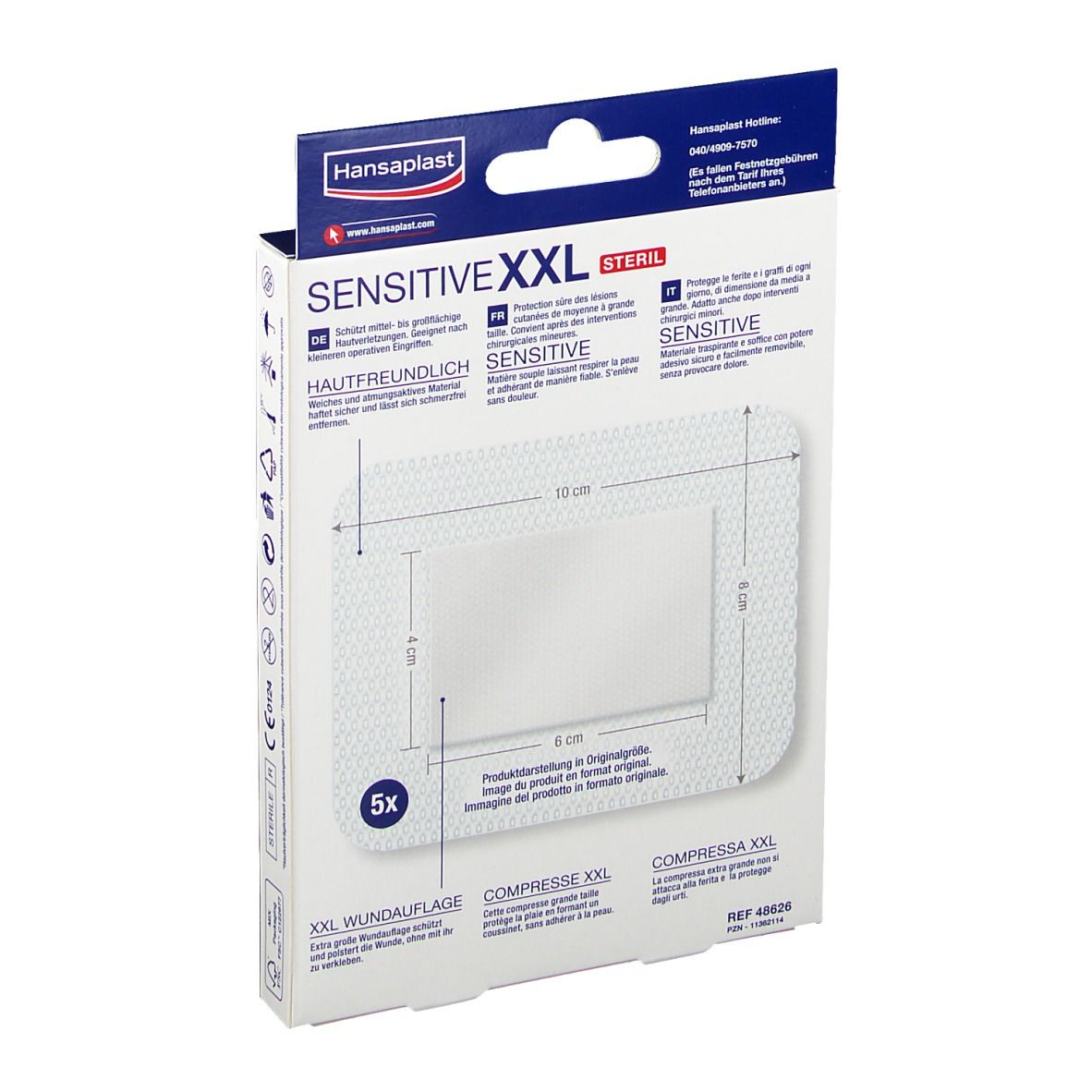 HANSAPLAST Sensitive XXL Pflaster 8x10 cm