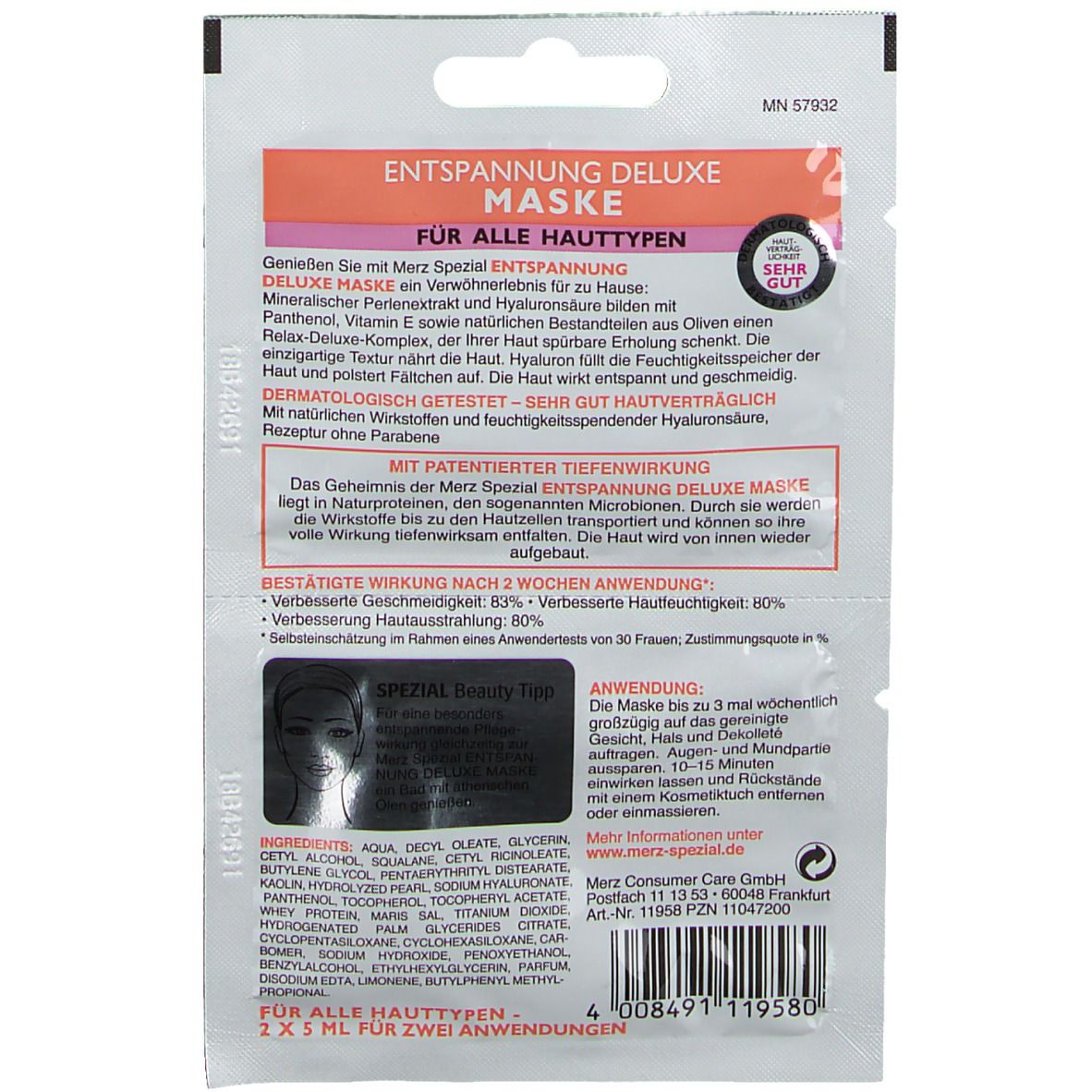 Merz Spezial Entspannung Deluxe Maske