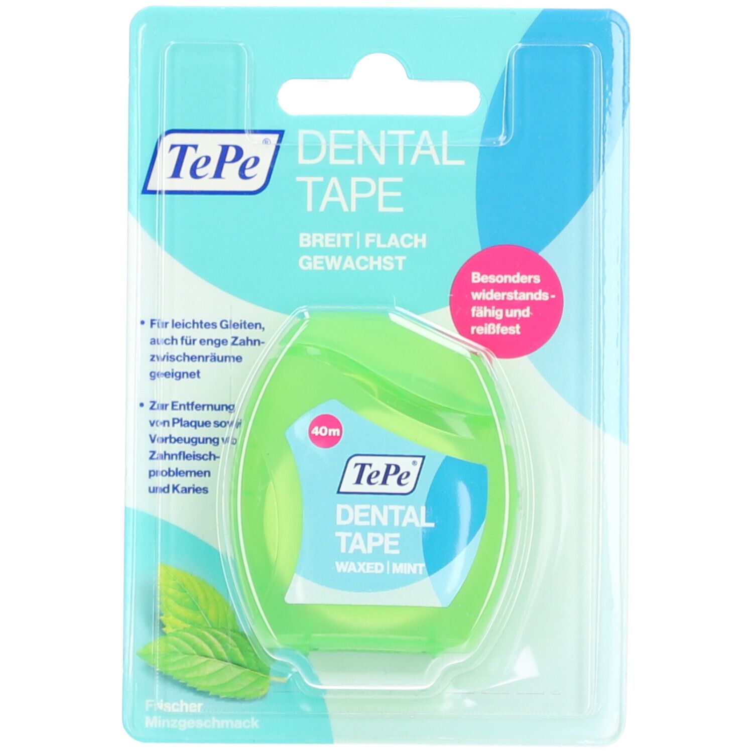 TEPE® Fil dentaire ciré à la menthe - 40 m