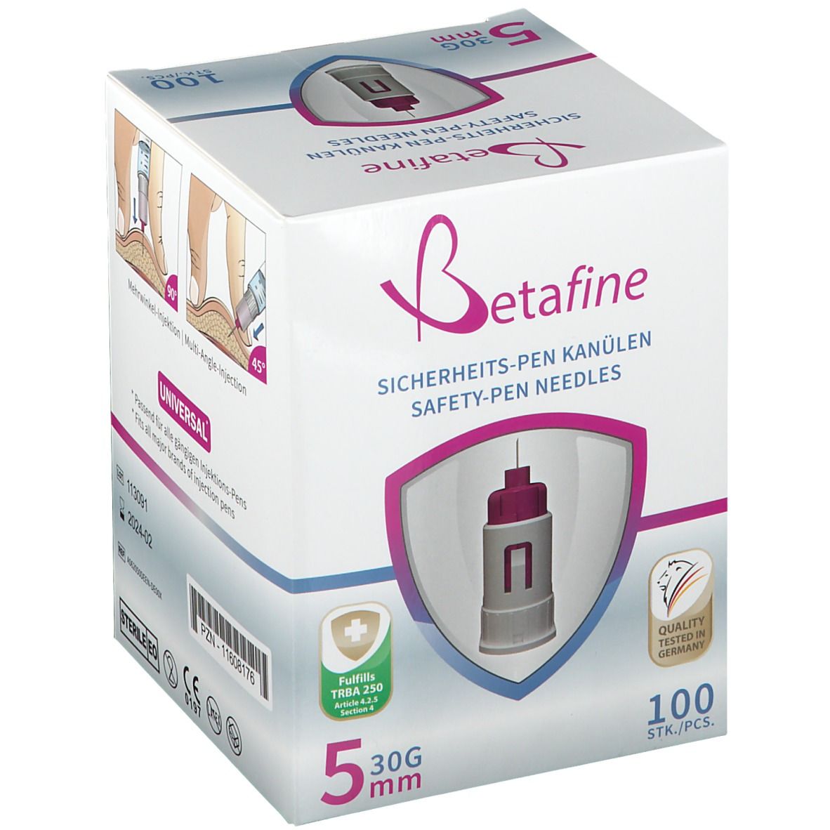Betafine Universal Sicherheits-Pen Kanülen 30 G 5 mm