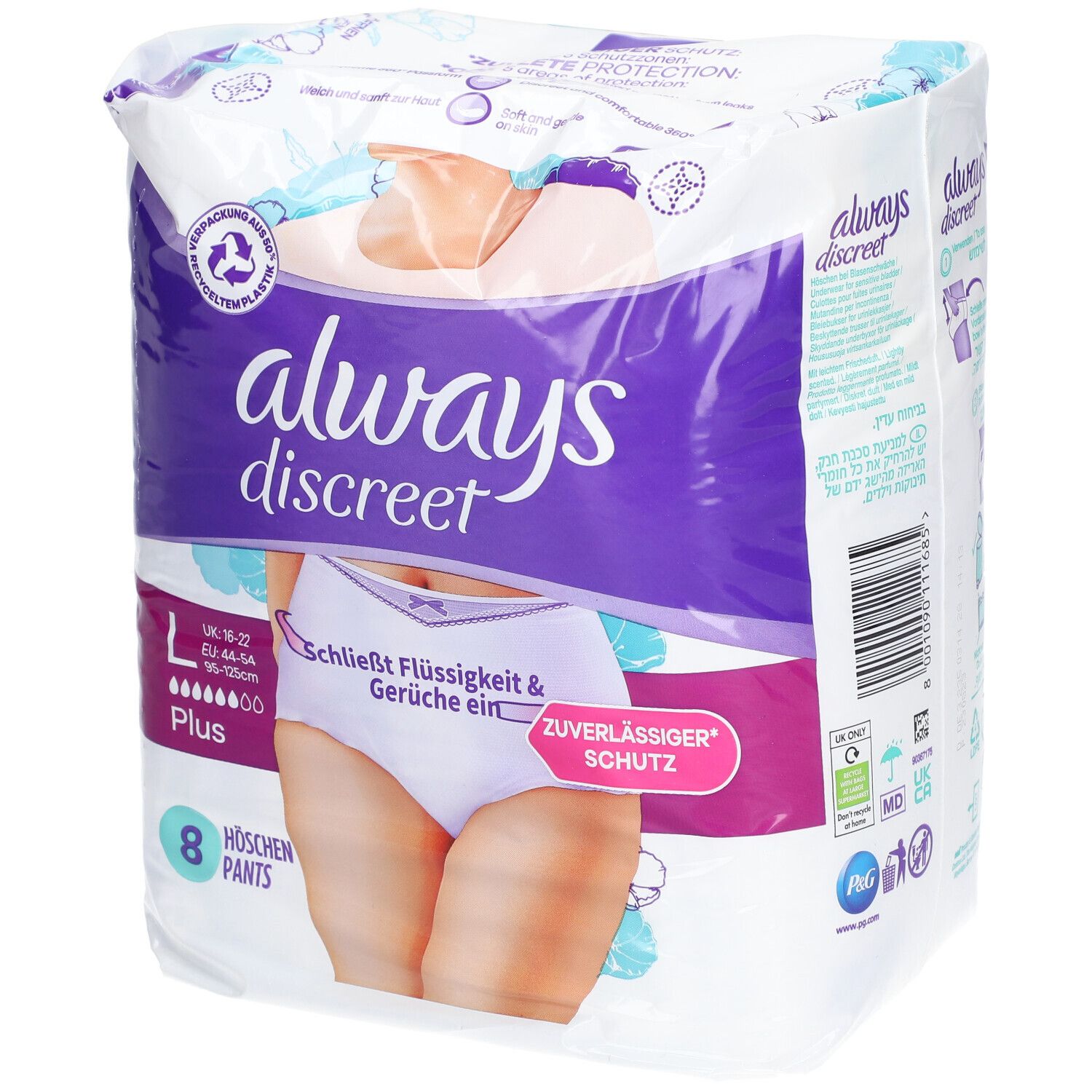 Always discreet Inkontinenz Pants plus L, 8 er