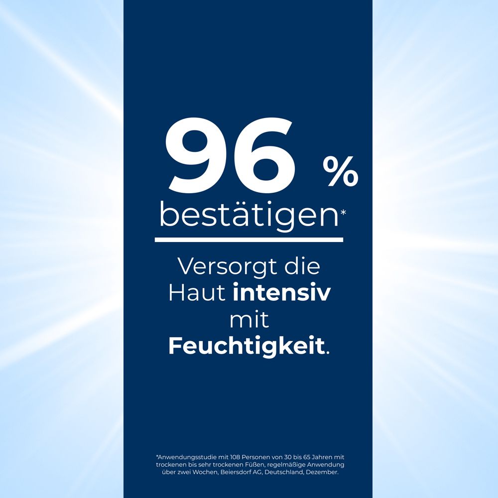 Eucerin UreaRepair PLUS 10% Urea Fußcreme mit Icons für trockene Füße.
