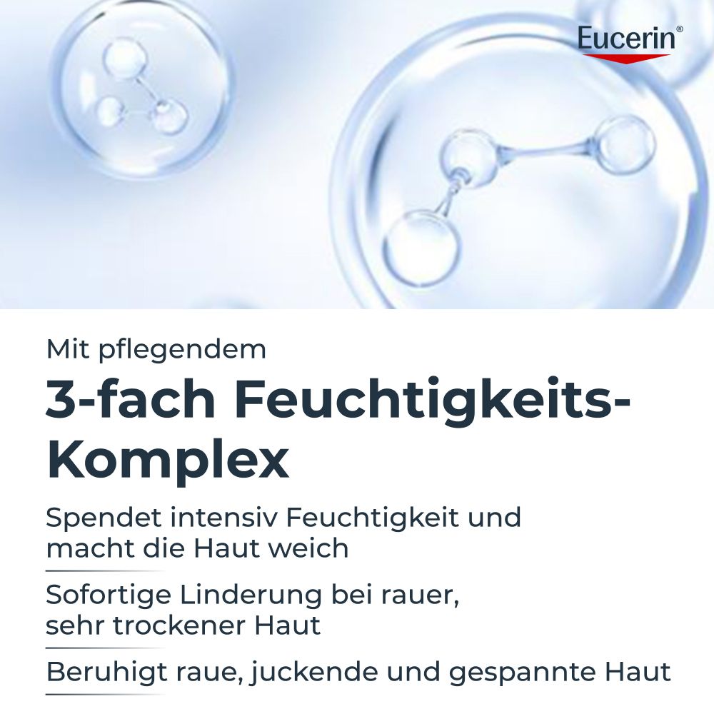 Eucerin UreaRepair PLUS Lotion 10% avec complexe hydratant triple pour une peau douce.