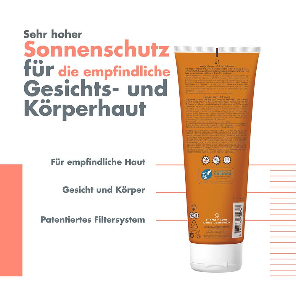 Avène SunSitive Sonnenmilch LSF 50+ - Hochverträglicher Sonnenschutz für empfindliche Haut