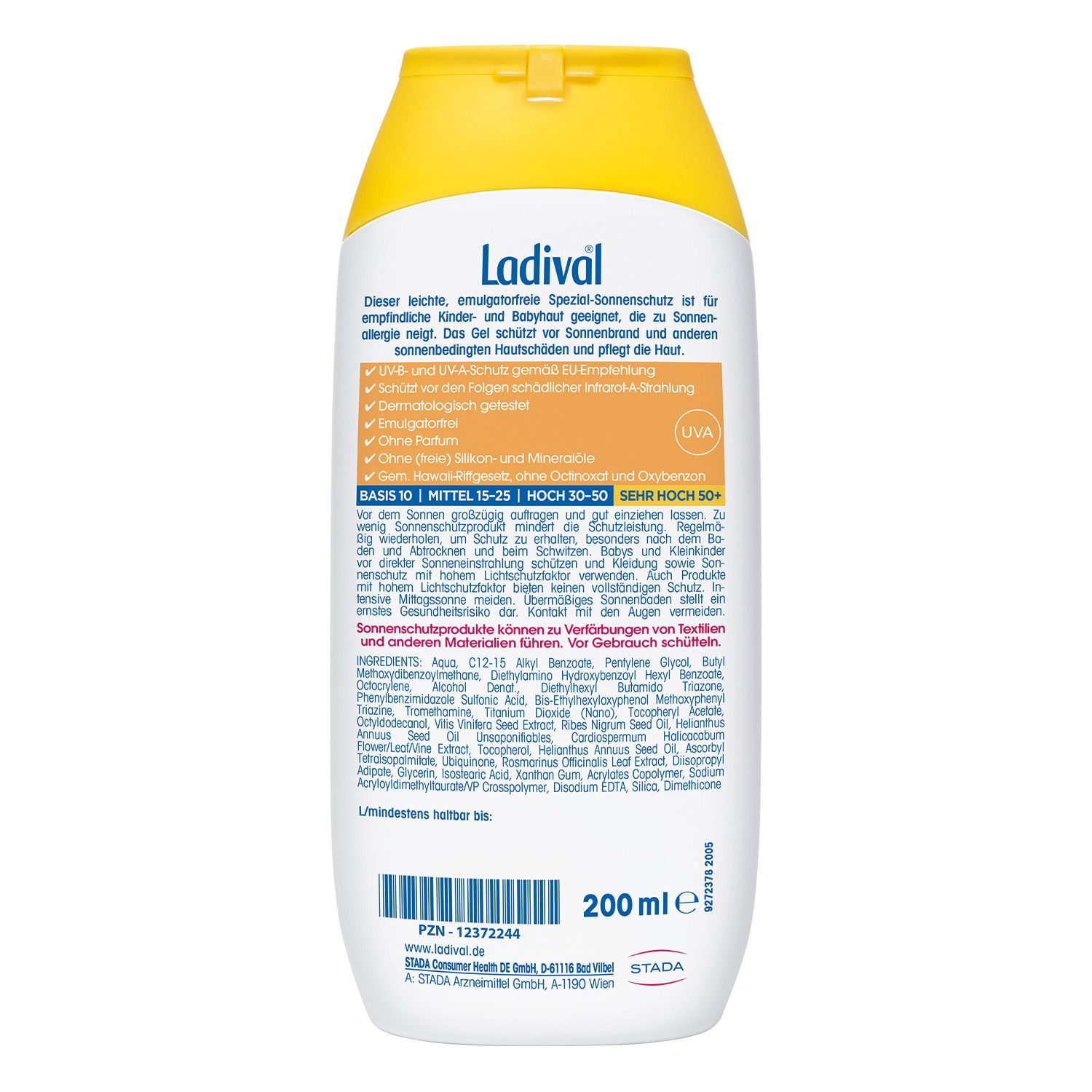 Ladival® Enfants Gel de protection solaire pour la peau allergique SPF 50+
