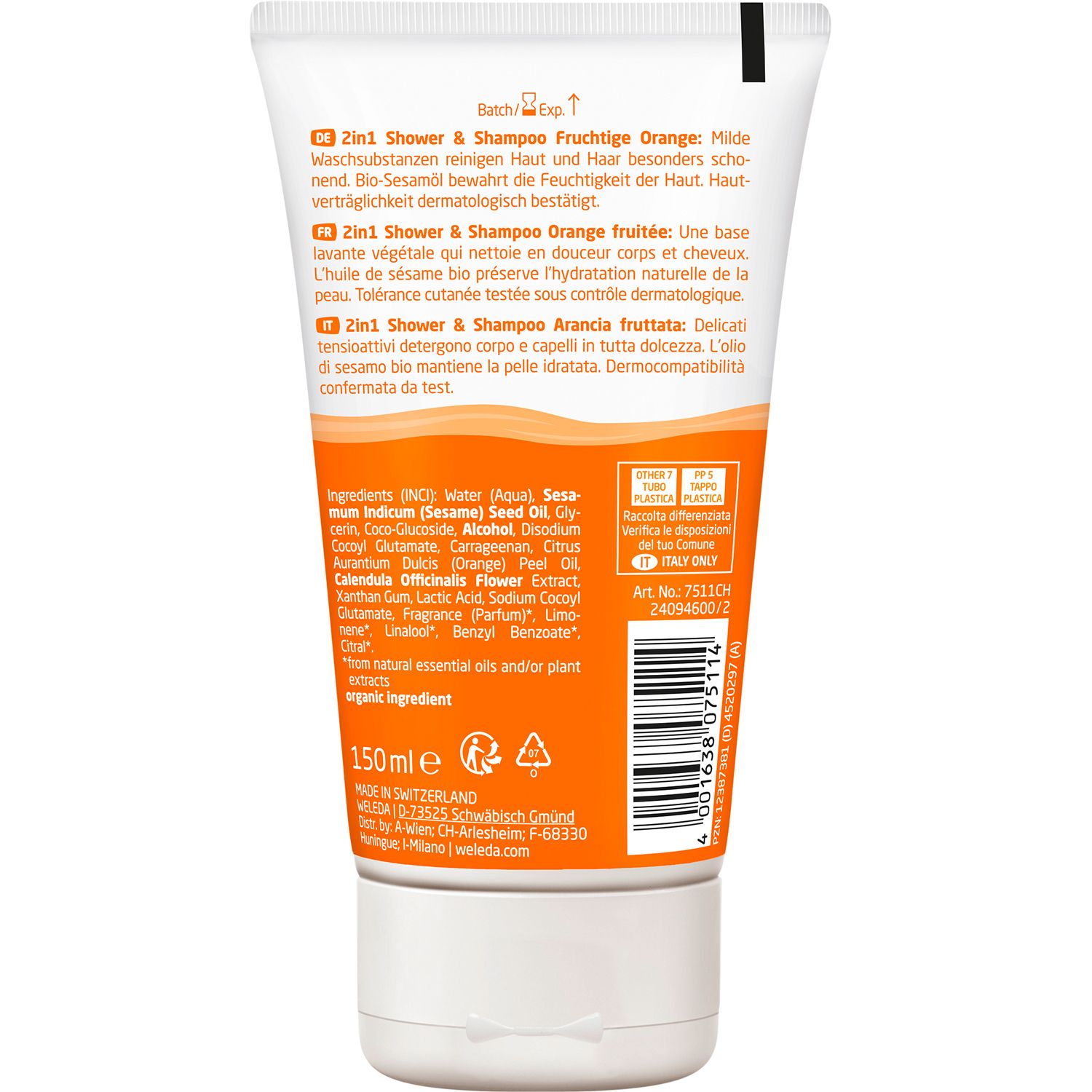 Weleda Kids 2 in 1 Shower & Shampoo Orange fruitée