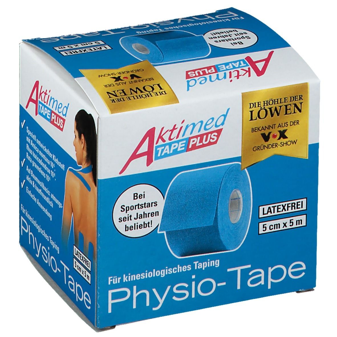 AKTIMED Tape Plus elast.m.Zusatzn.5cmx5m lightblue