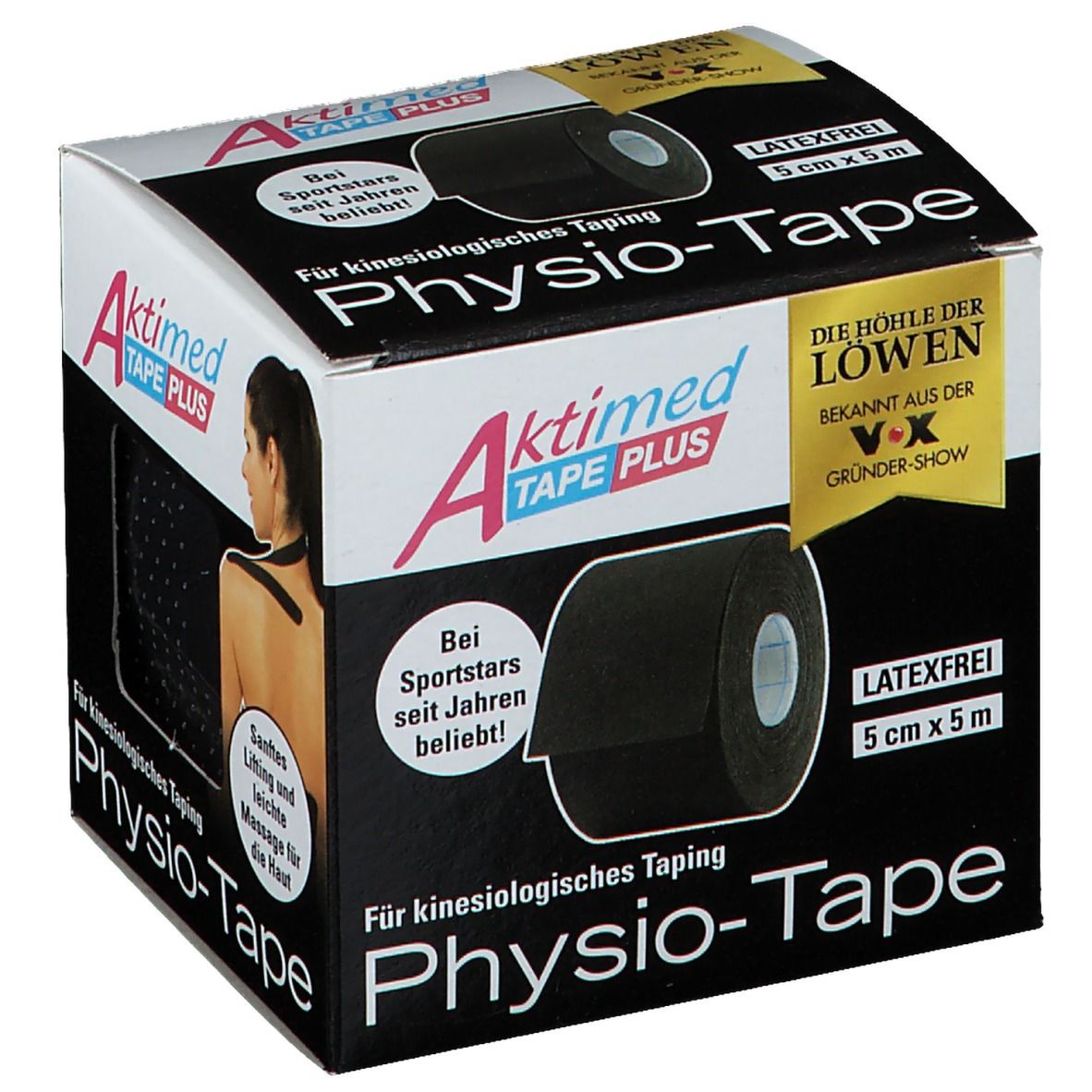 AKTIMED Tape Plus elast.m.Zusatzn.5cmx5m black