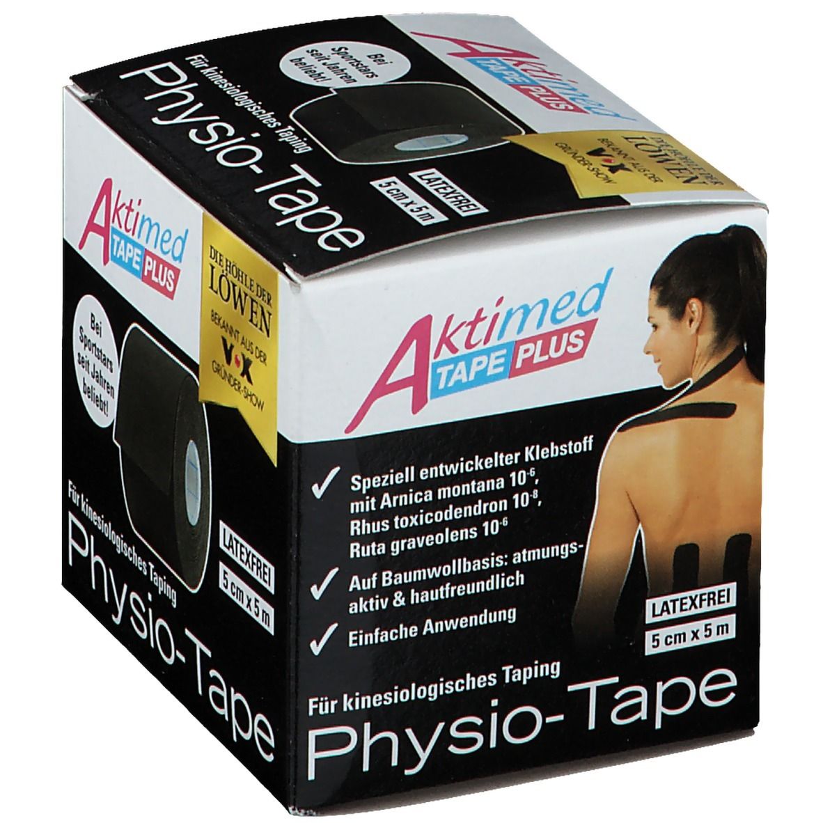 AKTIMED Tape Plus elast.m.Zusatzn.5cmx5m black