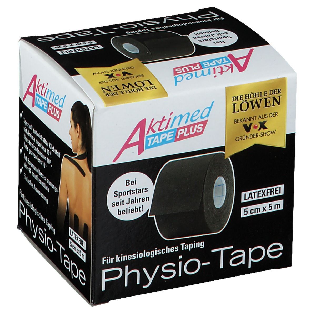 AKTIMED Tape Plus elast.m.Zusatzn.5cmx5m black