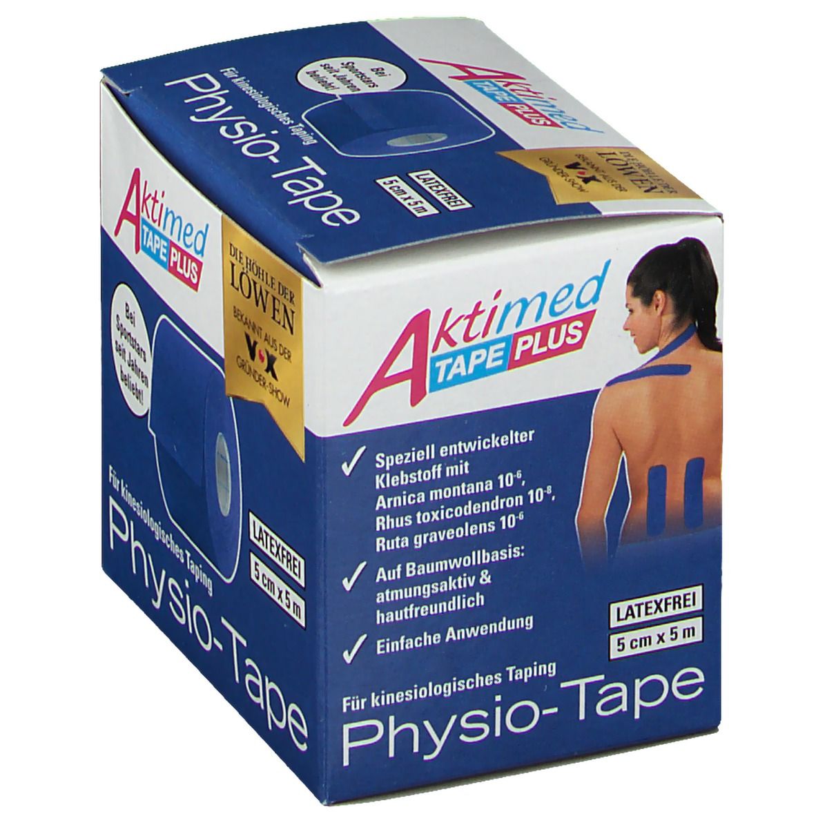 AKTIMED Tape Plus elast.m.Zusatzn.5cmx5m royalbl.