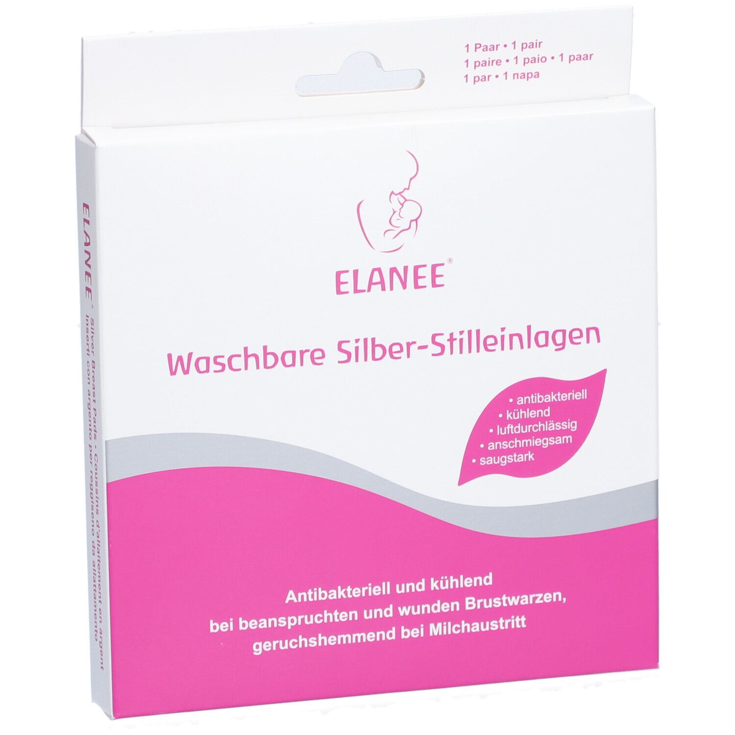 ELANEE Stilleinlagen Silber waschbar