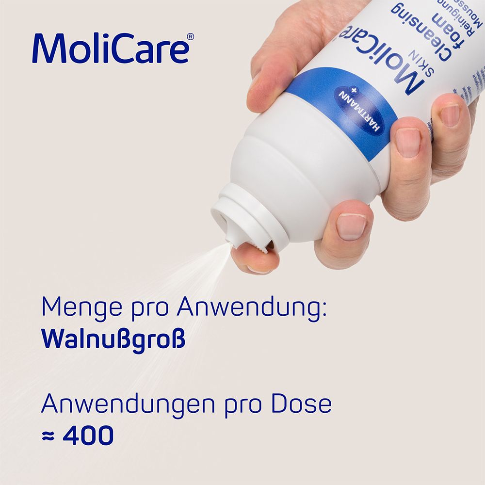 MoliCare Skin Reinigungsschaum: einfache und hautschonende Reinigung, speziell bei Stuhlinkontinenz