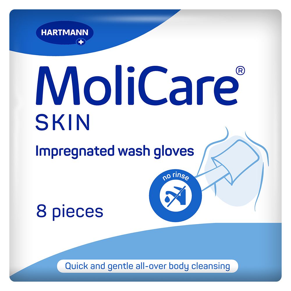 MoliCare Skin Feuchte Waschhandschuhe: Zur praktischen und schonenden Ganzkörperreinigung