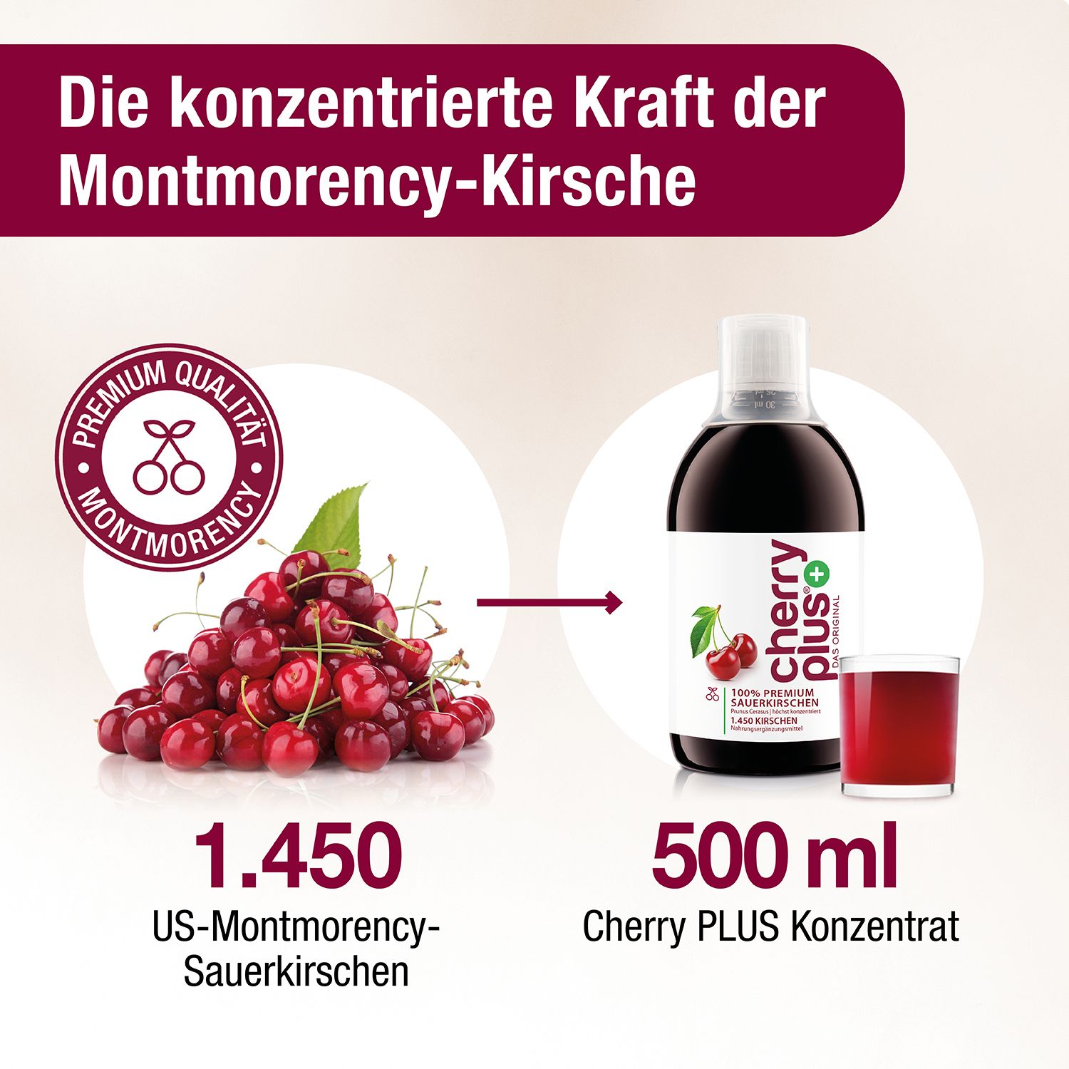 CHERRY PLUS Das Original Montmorency Sauerk.-Konz.