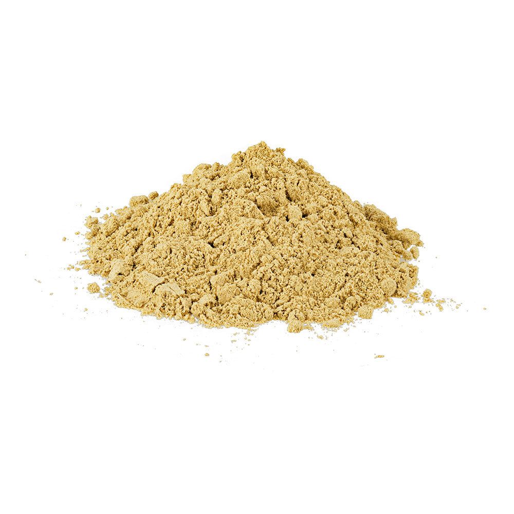 Haufen hellbraunes Pulver. Keine Verpackung sichtbar.