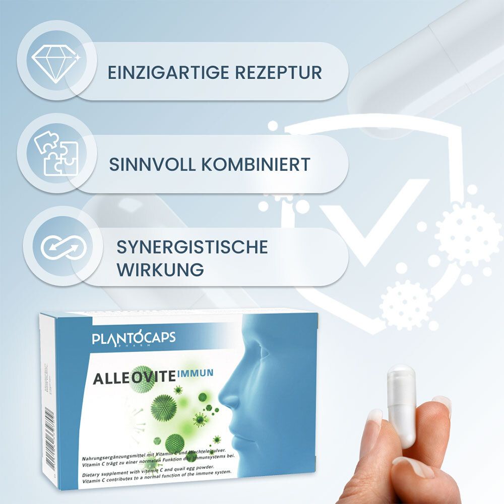 Rückseite der Packung mit 60 Kapseln, enthält Zutatenliste und Einnahmeempfehlung.