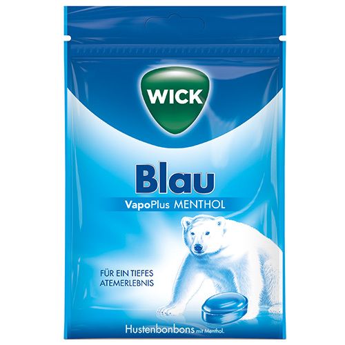 WICK BLAU Menthol Bonbons m.Zucker Beutel