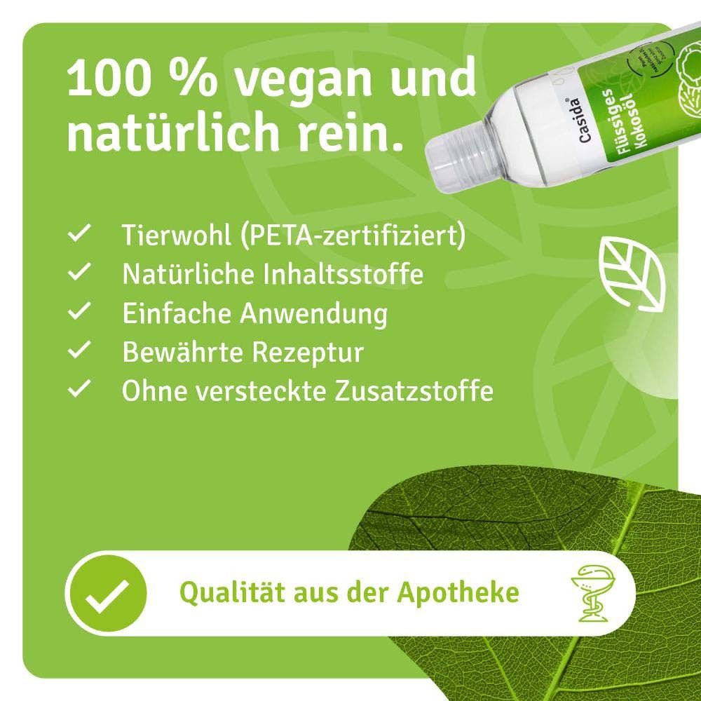 Fond vert avec texte. 100% végétalien et naturellement pur. Certifié PETA, ingrédients naturels, qualité pharmacie.